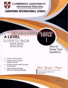 CAMBRIDGE A LEVEL BUSINESS 9609 SOLVED PAPER 1