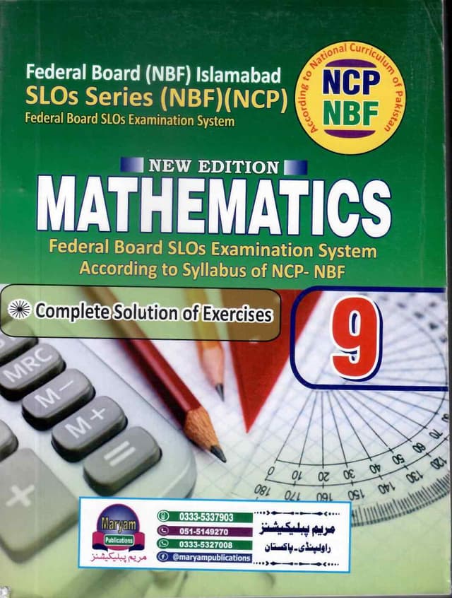 MARYAM KEY TO MATH NCP NBF NEW EDITION BOOK 9