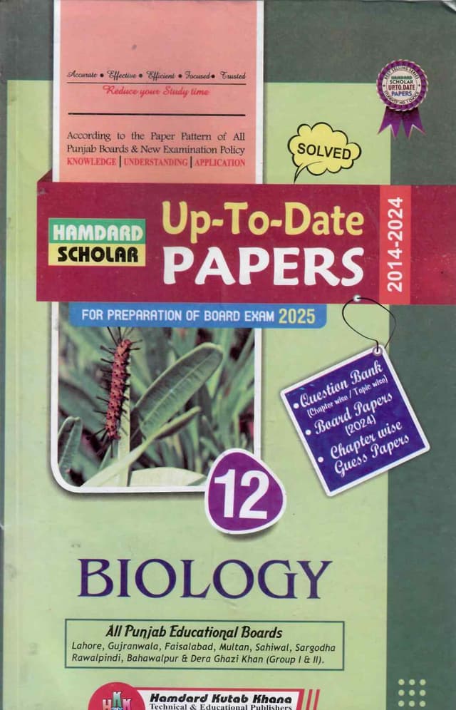 HAMDARD MODEL PAPER BIOLOGY 12