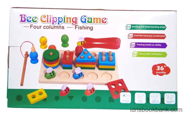 WOODEN BEE CLIPPING GAME NO 6675