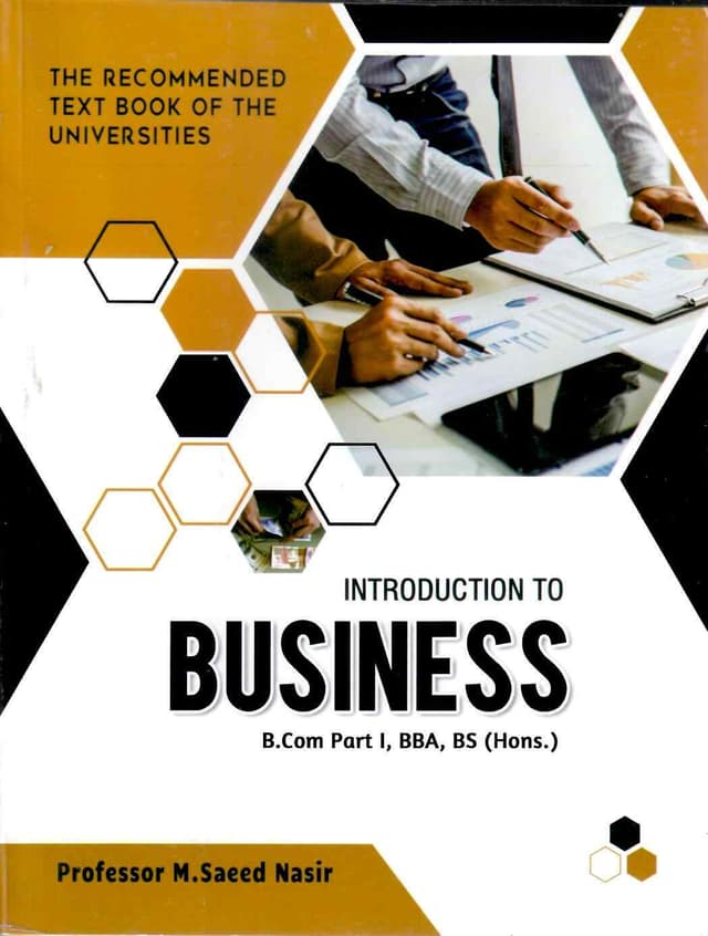 INTRODUCTION TO BUSINESS BCOM P1 SAEED