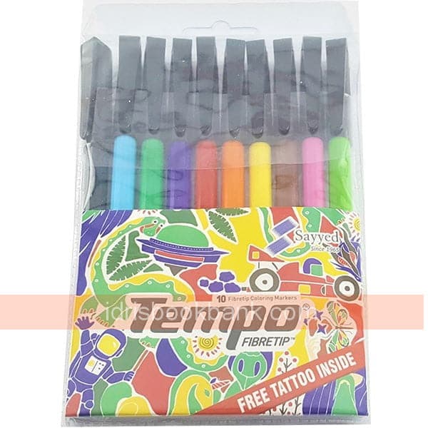 TEMPO FIBER TIP MARKER COLOUR 10 PCS