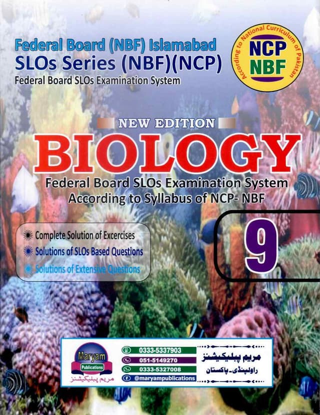 MARYAM KEY TO BIOLOGY NBF NCP NEW EDITION BOOK 9