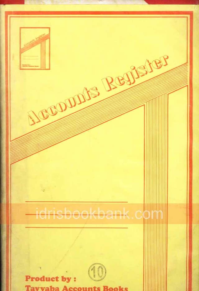 ACCOUNTS REG CASH BOOK URD 10