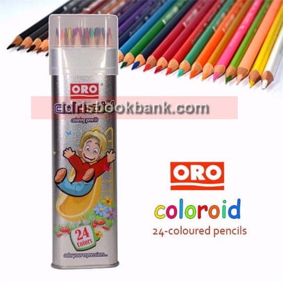 ORO COLOROID COLOUR PENCIL 24 PCS TIN PACK