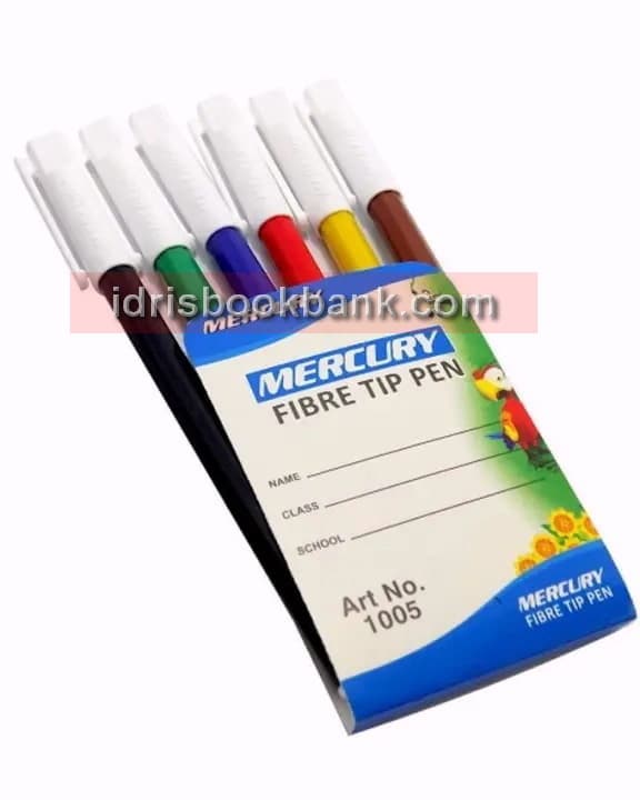 MERCURY FIBER TIP MARKER COLOUR 6 PCS PACK
