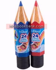 DEER COLOUR PENCIL 24 PCS PACK PLASTIC LARGE