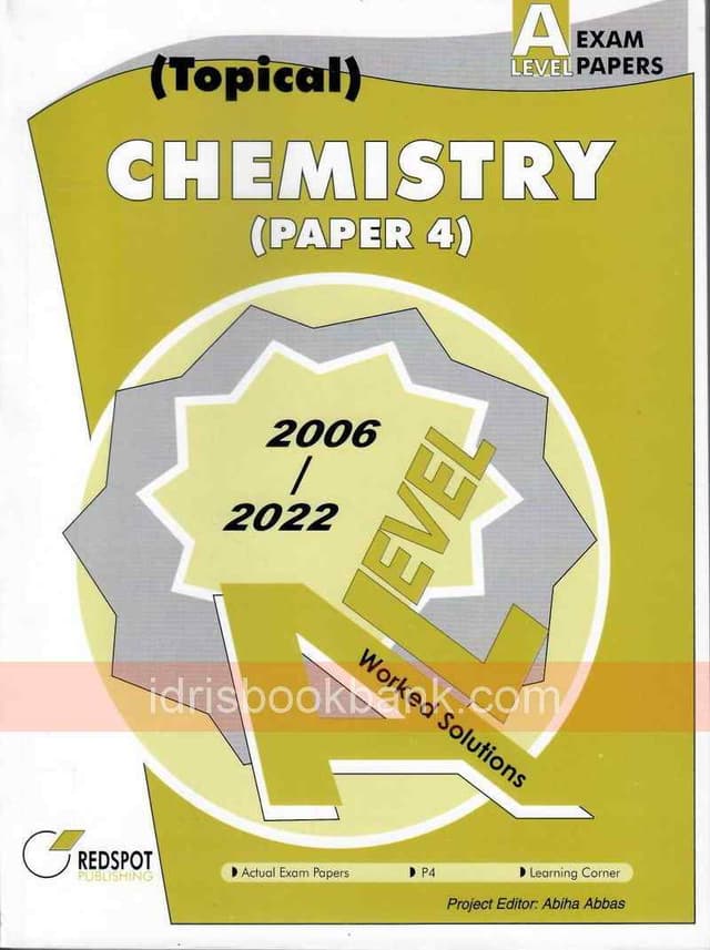 RED SPOT A LEVEL CHEMISTRY (TOPICAL) PAPER4