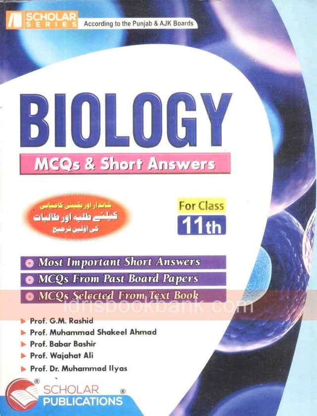SCHOLAR SERIES BIOLOGY MCQ SHORT ANS 11