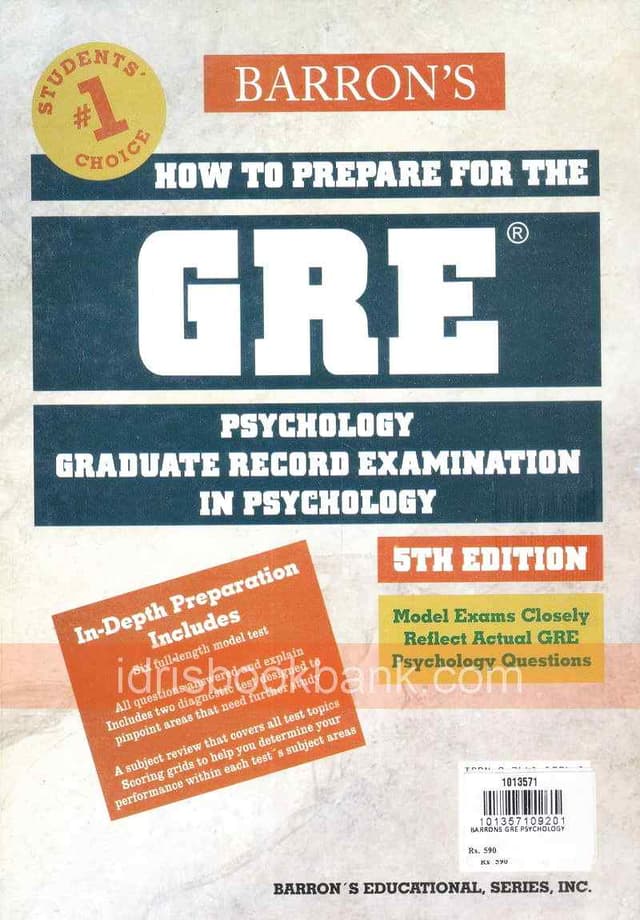 BARRONS GRE PSYCHOLOGY 5E