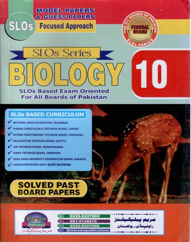 MARYAM KEY TO BIOLOGY BOOK 10 SLOs SERIES