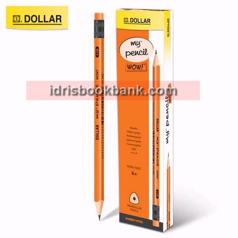 DOLLAR MY PENCIL WOW 12PCS ORANGE WITH ERASER