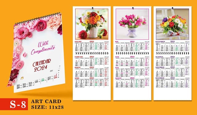 CALENDAR SPIRAL 3 PAGE 11*14 NO S-08