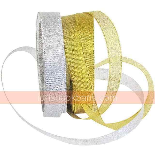 GIFT RIBBON GOLDEN SILVER 190