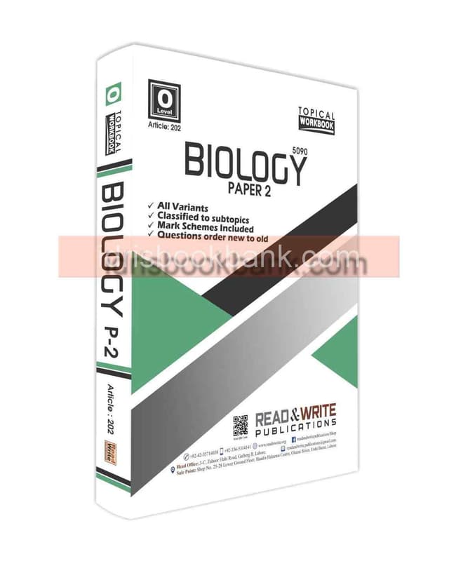 ARTICLE 202 BIOLOGY O LEVEL P2 TOPICAL WORK BOOK