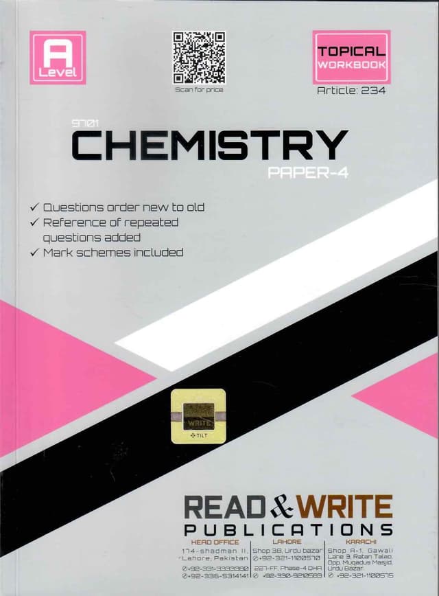 ARTICLE 234 CHEMISTRY A LEVEL P4 TOPICAL WORK BOOK