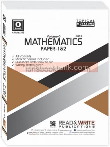 ARTICLE 265 MATHEMATICS O LEVEL P1 P2 TOPICL WORK BOOK VOL