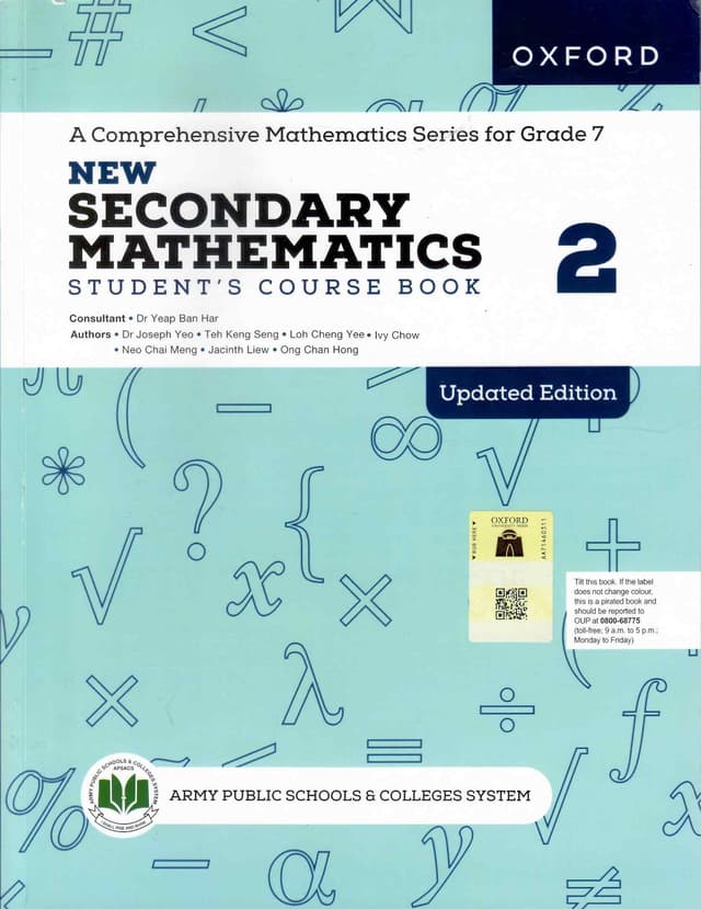 OXFORD NEW SECONDARY MATHEMATICS STUDENTS COURSE BOOK 2 UPDATED EDITION
