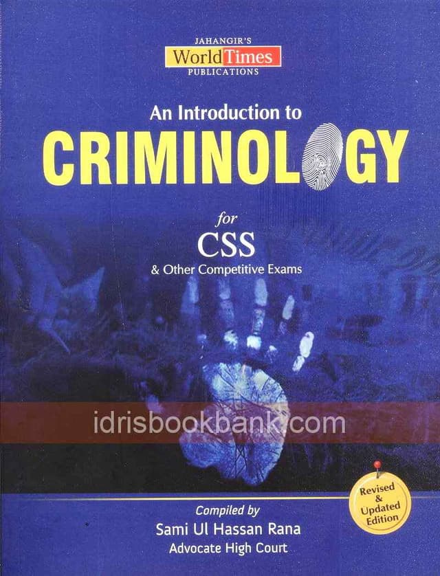 JBD AN INTRODUCTION TO CRIMINOLOGY FOR CSS