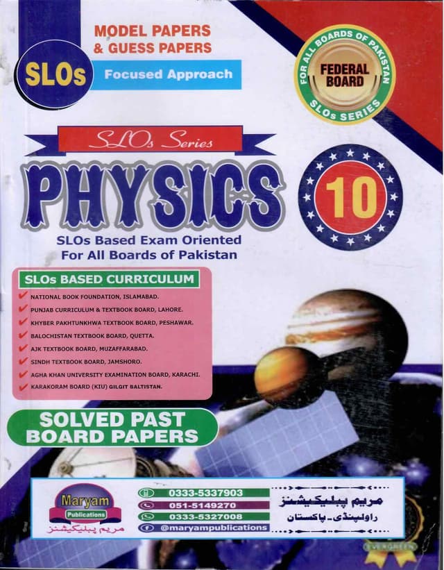 MARYAM MODEL PAPER PHYSICS 10 SLOS