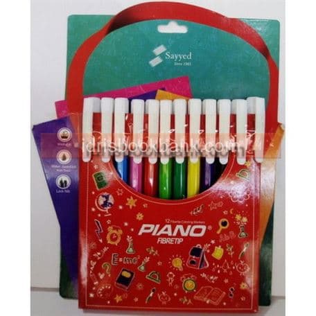 PIANO FIBERTIP 12 CLR MARKER SET