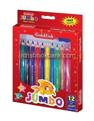 GOLDFISH JUMBO 12 COLOURS PENCIL WITH FREE SHARPNER