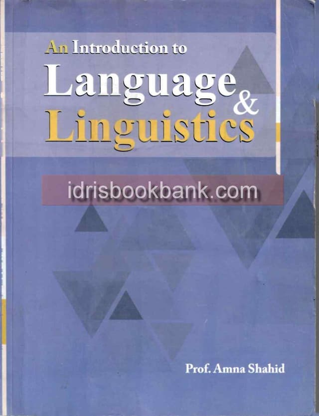 AN INTRODUCTION TO LANGUAGE AND LINGUISTICS