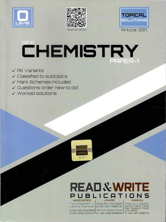 ARTICLE 221 CHEMISTRY PAPER 1 TOPICAL WORKED SOLUTIONS