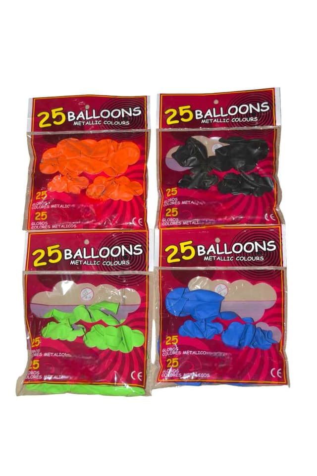 BIRTHDAY BALLOONS MULTI COLOURS 25 PCS PACK