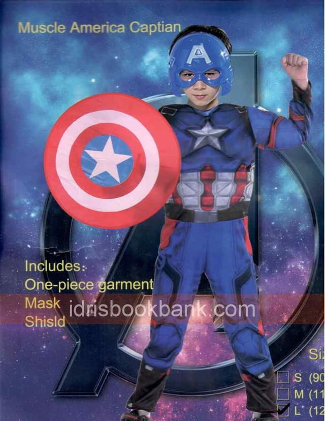 COSTUME MUSCLE CAPTAIN AMERICA LARGE