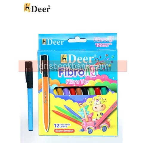 DEER FIBROART COLOUR MARKER 12PCS