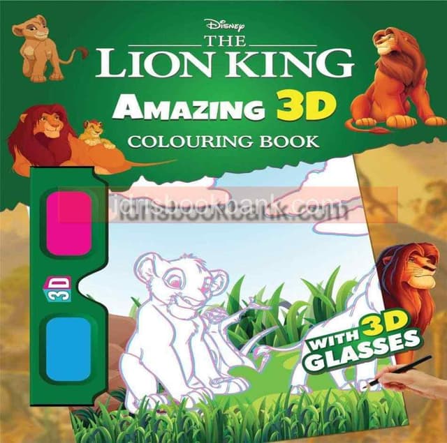 3D COLOURING BOOK THE LION KING