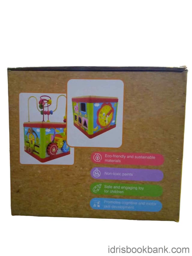 WOODEN 5 IN 1 ACTIVITY CUBE NO 9674