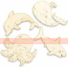 CRAFT ITEM WOODEN FISH 6 PCS
