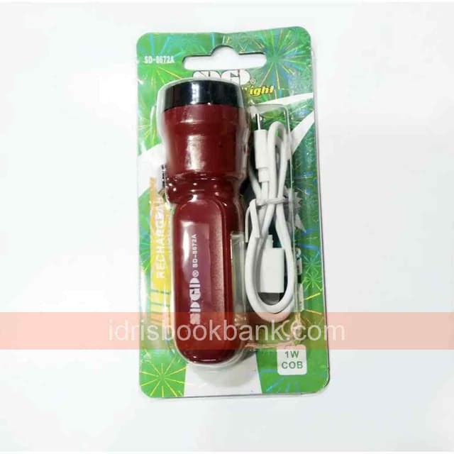 SD GOLD LED FLASH LIGHT RECHARGEABLE NO-SD-8672A