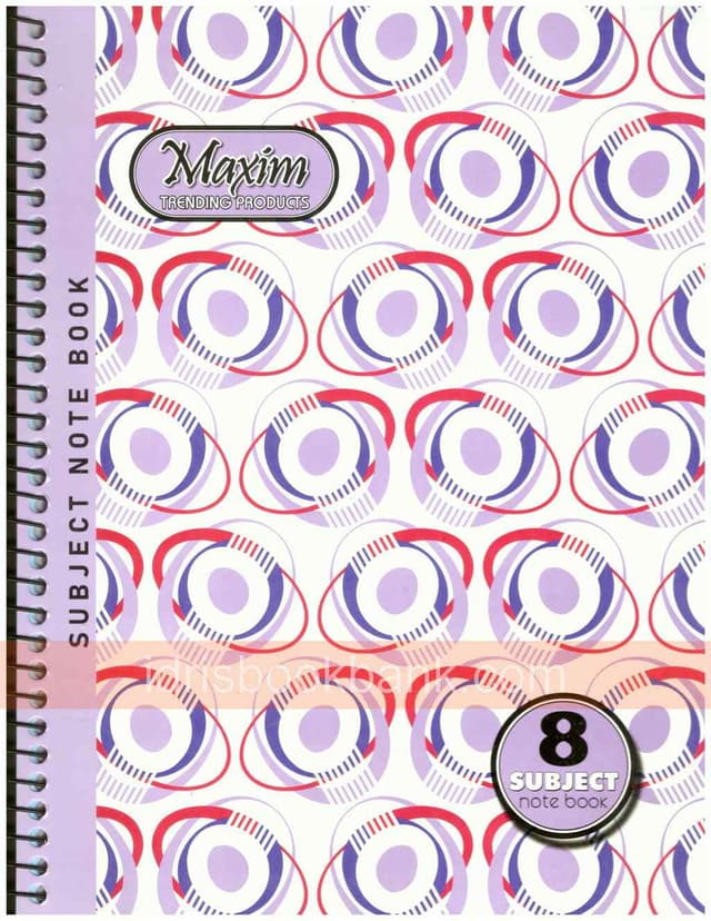 MAXIM 8 SUBJECT NOTEBOOK (LOCAL PAPER)