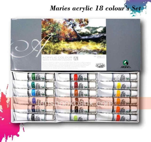 MARIES ACRYLIC COLOUR 18 PCS SET NO-818B