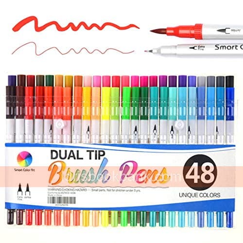 DUAL TIP BRUSH PENS 48 COLOURS