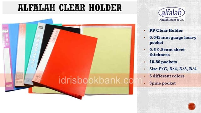 ALFALAH CLEAR HOLDER 10 POCKETS F/C NO-1155