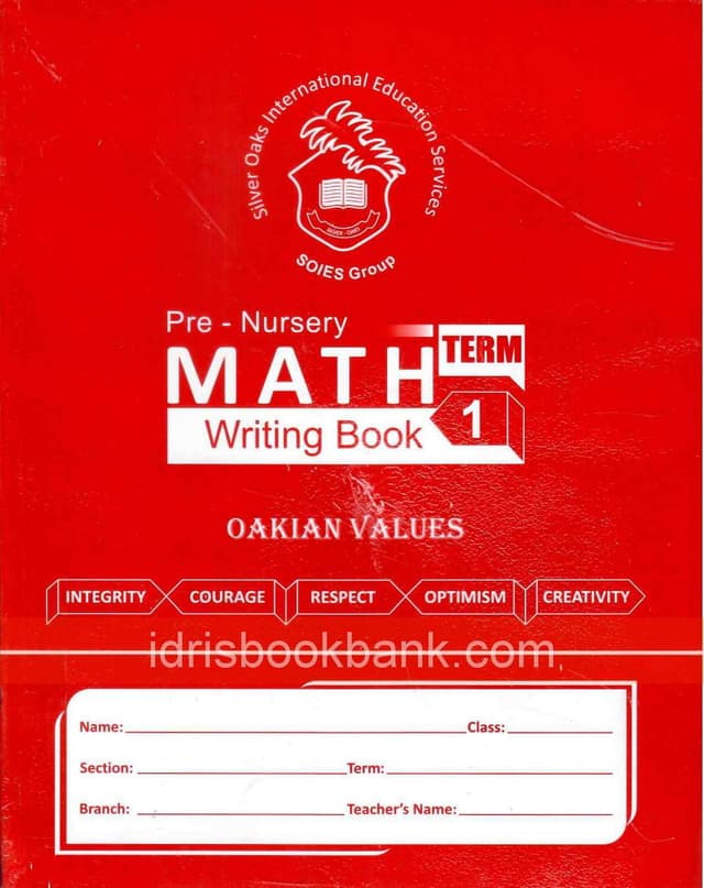 SILVER OAKS WB MATH PRE NURSERY TERM 1
