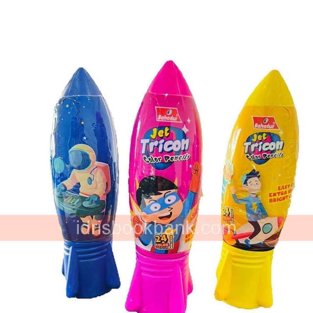 BAHADUR JET TRICON COLOUR PENCILS 24 PCS PACK