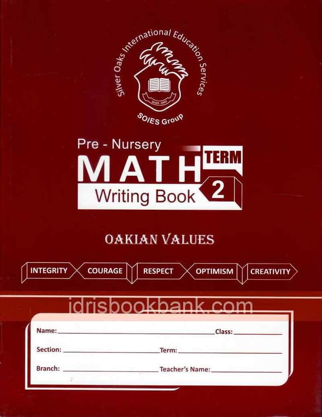 SILVER OAKS WB MATH PRE NURSERY TERM 2