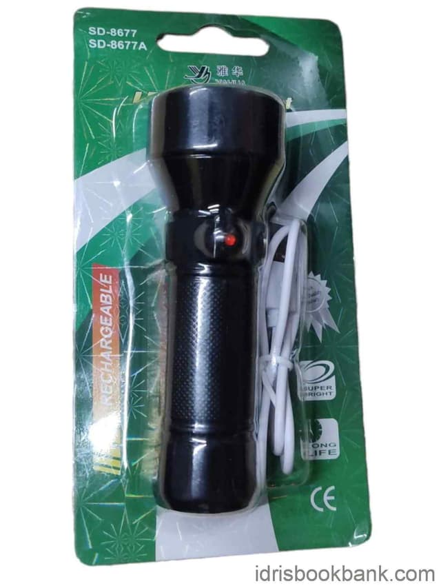 SD LED FLASHLIGHT RECHARGEABLE NO 8677