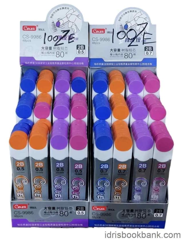 COLER 2B PENCIL LEAD 0.5 & 0.7 80 LEADS