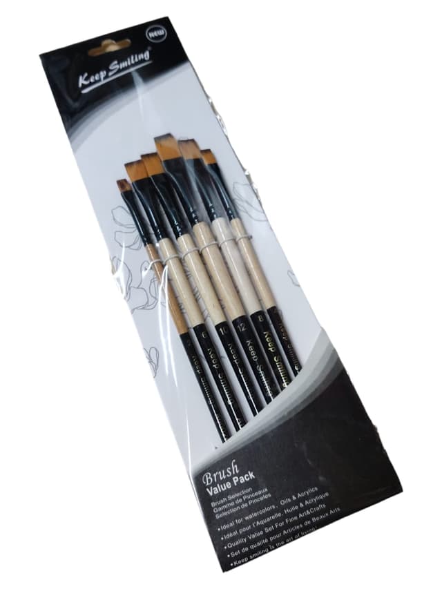 PAINT BRUSH KEEP SMILING 6 PACK OF SET MIX SHAPES
