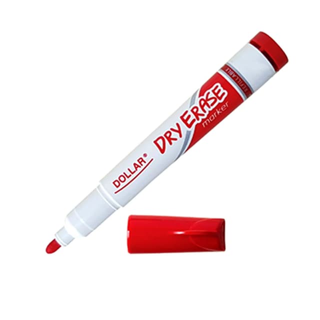 DOLLAR DRY ERASE BOARD MARKER 2MM RED ROUND TIP