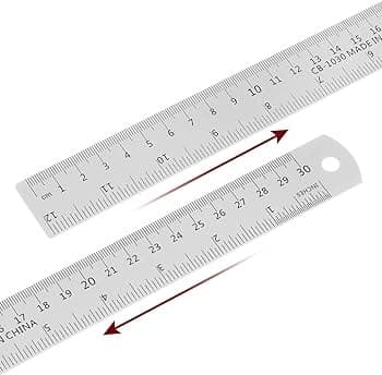 STAINLESS STEEL RULER 30 CM CONVERSION TABLE NO CB1030