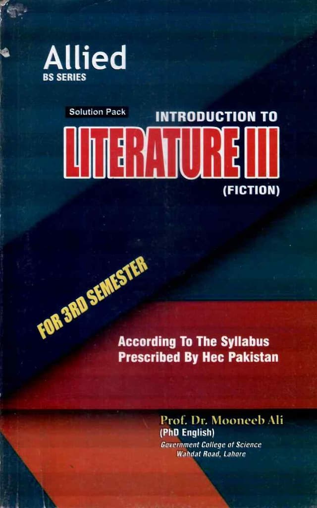 ALLIED INTRODUCTION TO LITERATURE 3 FOR BS 3RD SEMESTER
