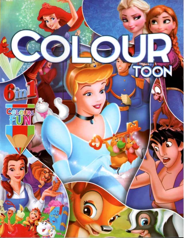 COLOURING BOOK 6 IN 1 COLOUR TOON BOOK 1 TO 10