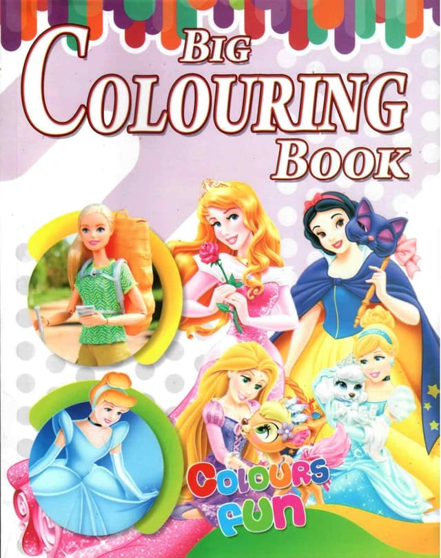 BIG COLOURING BOOK CARTOON CHARACTER 3 IN 1